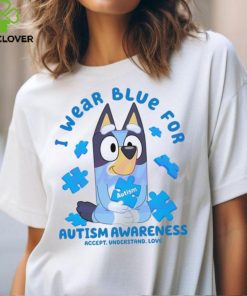 Bluey I Wear Blue For Autism Awareness hoodie, sweater, longsleeve, shirt v-neck, t-shirt