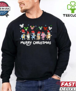 Bluey Merry Christmas Shirt, Christmas Disney Bluey Shirt 2 Bluey Merry Christmas Shirt, Christmas Disney Bluey Shirt