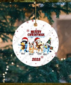 Bluey Personalized Family Ornament With Name Christmas Tree Decoration