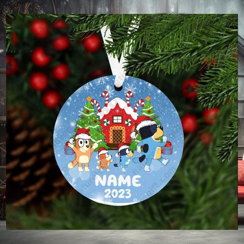 Bluey Personalized Family Ornament With Name Xmas Decorations Bluey Personalized Family Ornament With Name Xmas Decorations