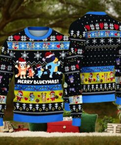 Bluey Ugly Christmas Sweater, Family Christmas Tree Sweater, Bluey Holiday Sweatshirt, Family Xmas Shirt, Christmas Gift