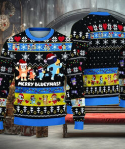 Bluey Ugly Christmas Sweater, Family Christmas Tree Sweater, Bluey Holiday Sweatshirt, Family Xmas Shirt, Christmas Gift