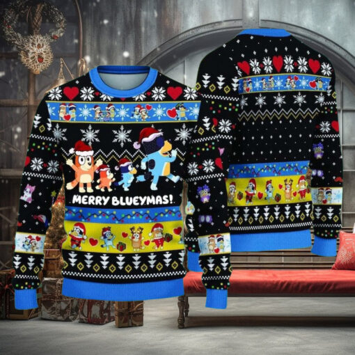 Bluey Ugly Christmas Sweater, Family Christmas Tree Sweater, Bluey Holiday Sweatshirt, Family Xmas Shirt, Christmas Gift