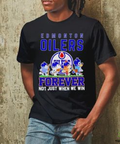 Bluey walking Edmonton Oilers forever not just when we win shirt