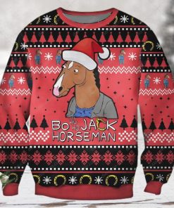 BoJack Horseman Santa Hat Ugly Christmas Sweater 3D Shirt