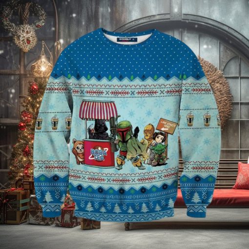 Boba Fett Boba Tea Star Wars Characters Knitted Ugly Xmas Sweater