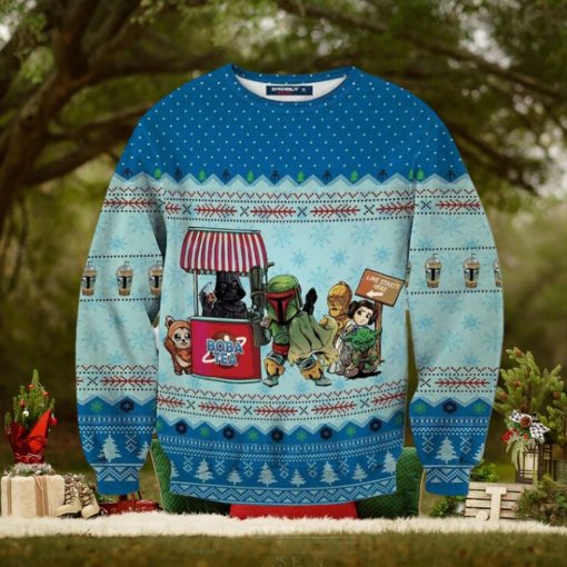Boba Fett Boba Tea Star Wars Characters Knitted Ugly Xmas Sweater