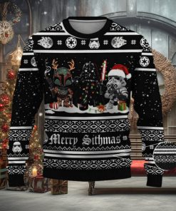 Boba Fett Darth Vader Storm Strooper Star Wars Merry Sithmas Ugly Xmas Sweater