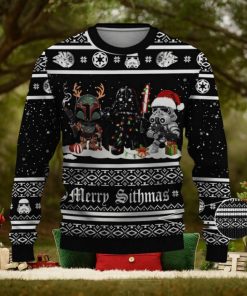 Boba Fett Darth Vader Storm Strooper Star Wars Merry Sithmas Ugly Xmas Sweater