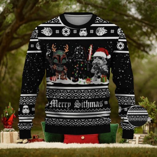 Boba Fett Darth Vader Storm Strooper Star Wars Merry Sithmas Ugly Xmas Sweater