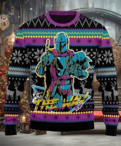 Boba Fett Star Wars This Is The Way Snowflake Knitted Ugly Xmas Sweater
