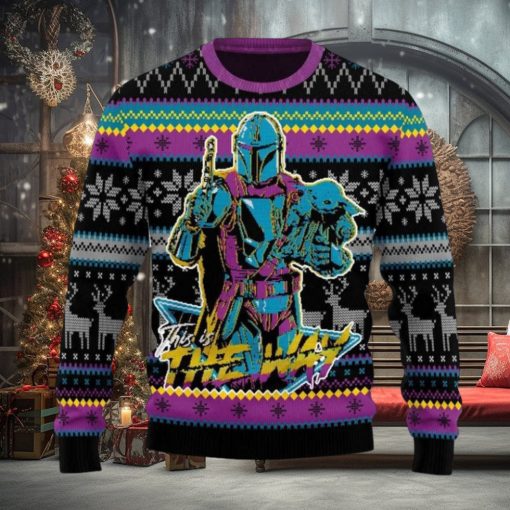 Boba Fett Star Wars This Is The Way Snowflake Knitted Ugly Xmas Sweater