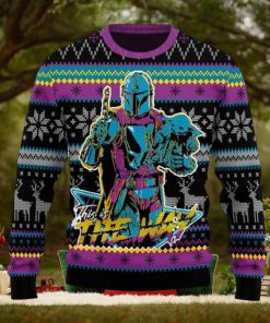 Boba Fett Star Wars This Is The Way Snowflake Knitted Ugly Xmas Sweater