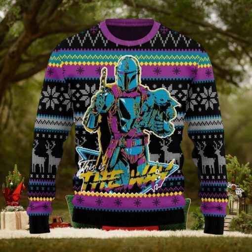Boba Fett Star Wars This Is The Way Snowflake Knitted Ugly Xmas Sweater
