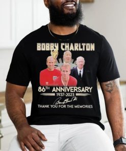 Bobby Charlton 86th anniversary 1937 2023 thank you for the memories signature hoodie, sweater, longsleeve, shirt v-neck, t-shirt