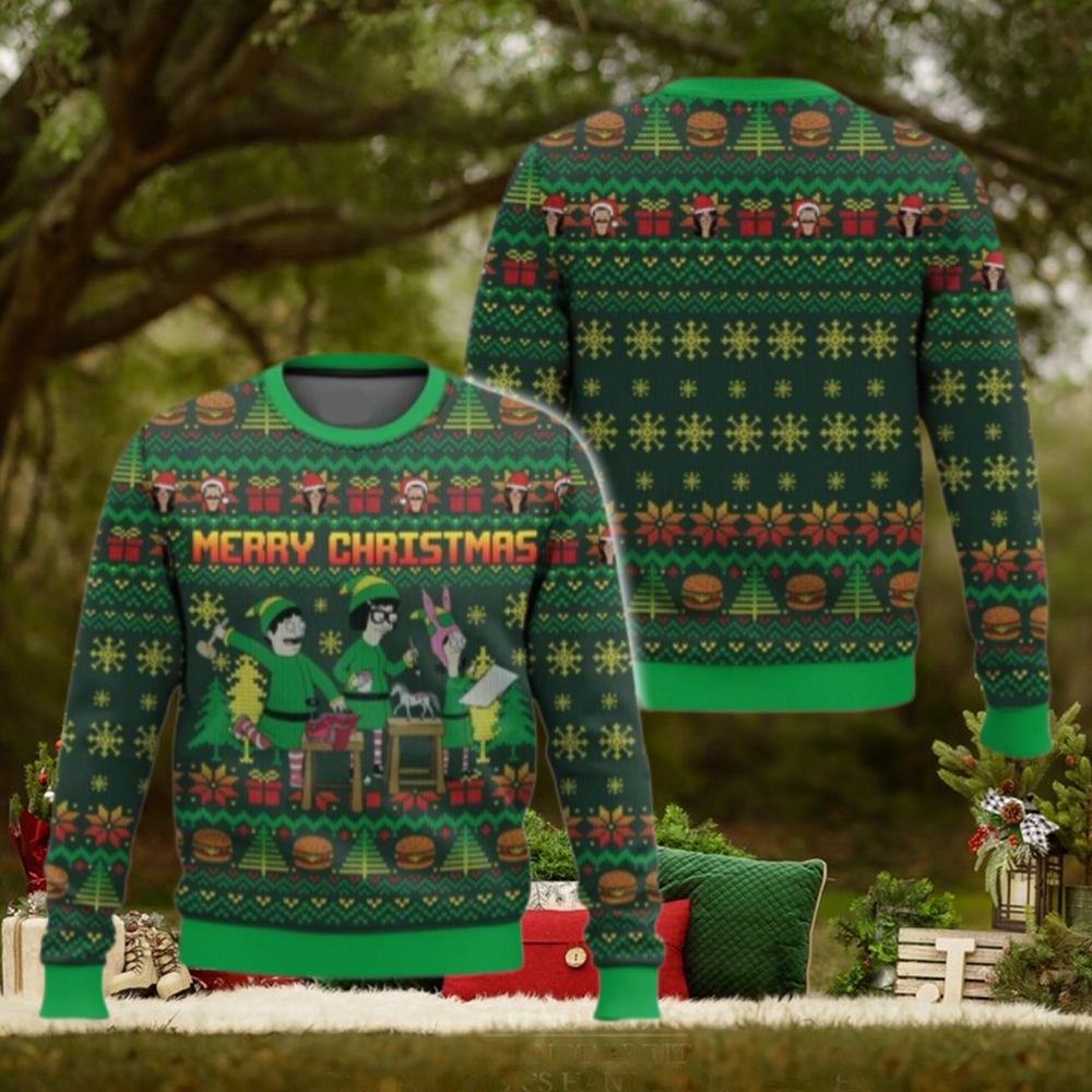 Bobs Burgers Ugly Christmas Sweater, Belcher Family Holiday Sweater Bobs Burgers Ugly Christmas Sweater, Belcher Family Holiday Sweater