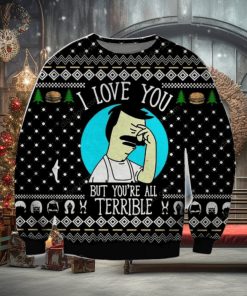 Bobs Burgers Xmas Time All Over Printed Knitted Ugly Xmas Sweater
