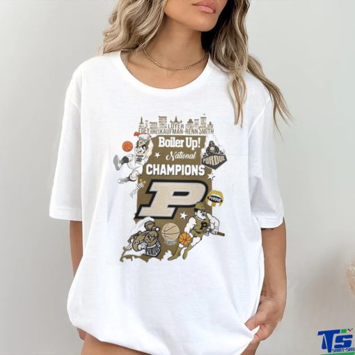 Boiler Up National Champions Purdue Boilermakers Players City Skyline Shirt