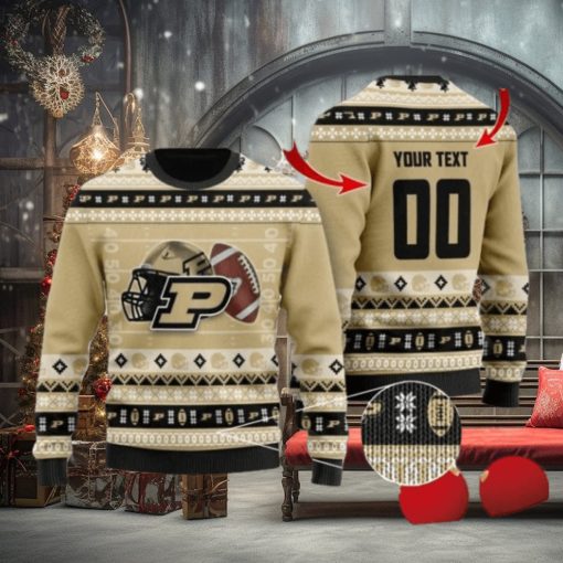 Boilermakers Custom Name & Number Personalized Knitted Ugly Christmas Sweater