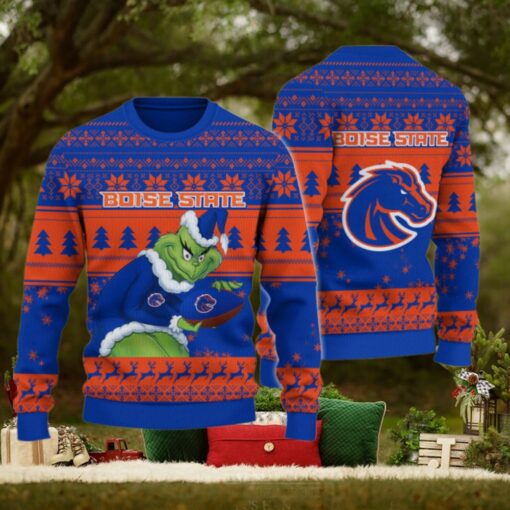 Boise State Broncos Grinch Ugly Christmas Sweater