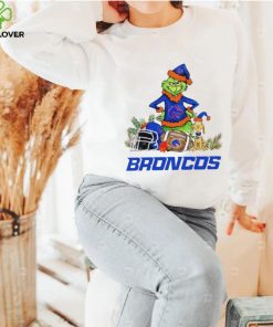 Boise State Broncos Grinch and Max dog funny Christmas shirt