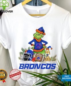 Boise State Broncos Grinch and Max dog funny Christmas hoodie, sweater, longsleeve, shirt v-neck, t-shirt