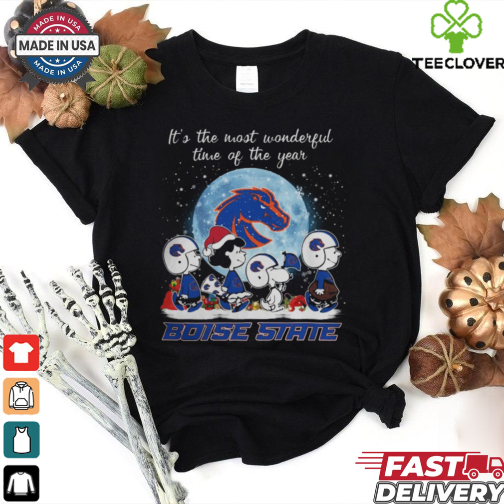 Boise State Broncos It The Most Wonderful Time Of The Year Peanut Characters Christmas Shirt Boise State Broncos It The Most Wonderful Time Of The Year Peanut Characters Christmas Shirt