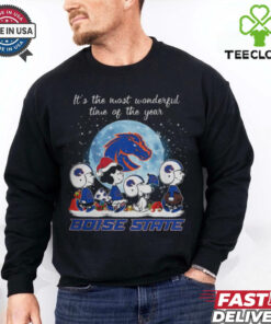 Boise State Broncos It The Most Wonderful Time Of The Year Peanut Characters Christmas Shirt