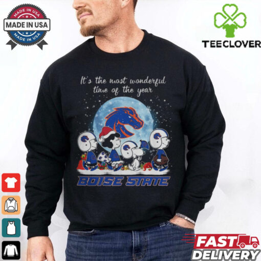 Boise State Broncos It The Most Wonderful Time Of The Year Peanut Characters Christmas Shirt
