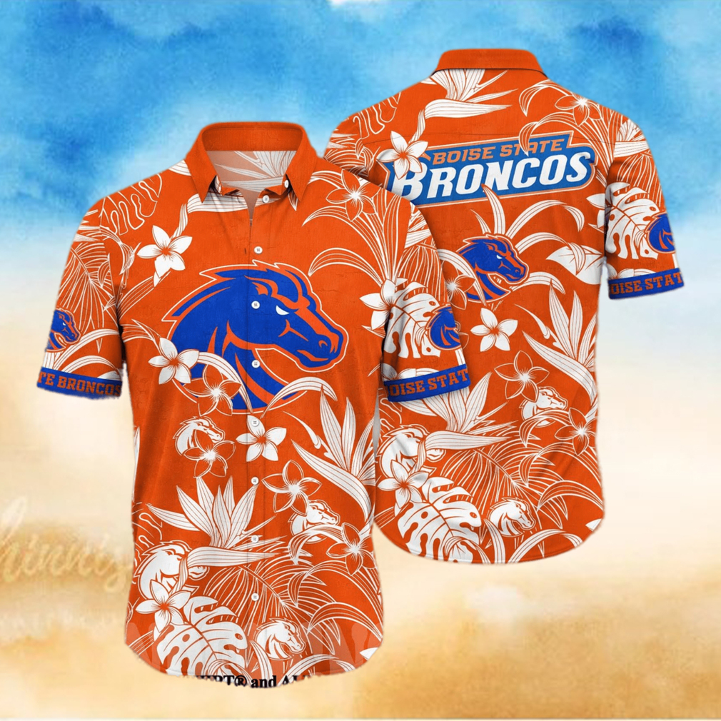 Boise State Broncos NCAA Floral All Over Print 3D Hawaiian Shirt Boise State Broncos NCAA Floral All Over Print 3D Hawaiian Shirt