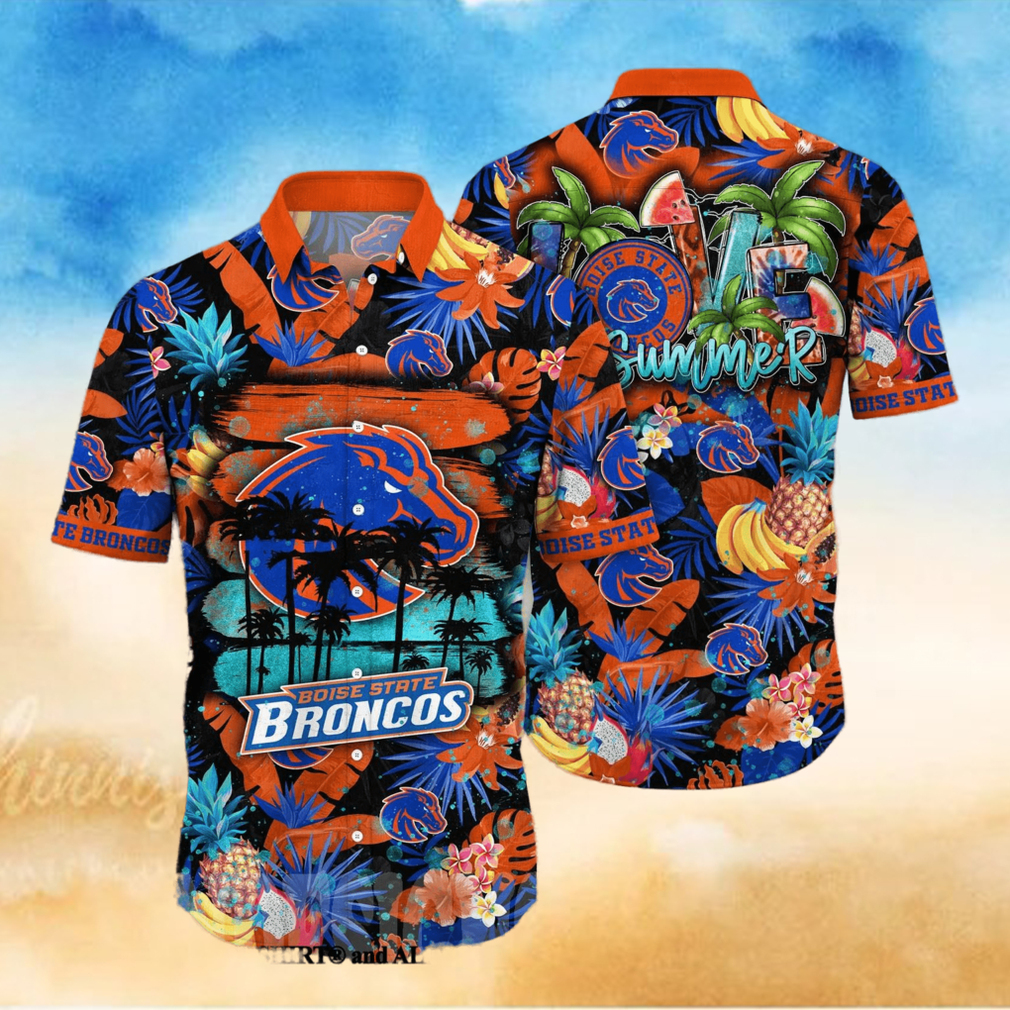 Boise State Broncos NCAA Flower Full Printing Unisex Hawaiian Shirt Boise State Broncos NCAA Flower Full Printing Unisex Hawaiian Shirt