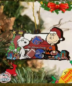 Boise State Broncos Snoopy Christmas NCAA Ornament Custom Your Family Name