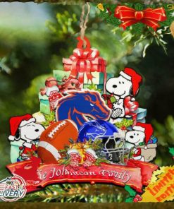 Boise State Broncos Snoopy Christmas NCAA Ornament Personalized Your Family Name