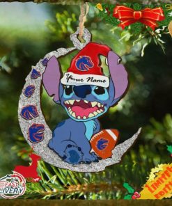 Boise State Broncos Stitch Christmas Ornament NCAA And Stitch With Moon Ornament
