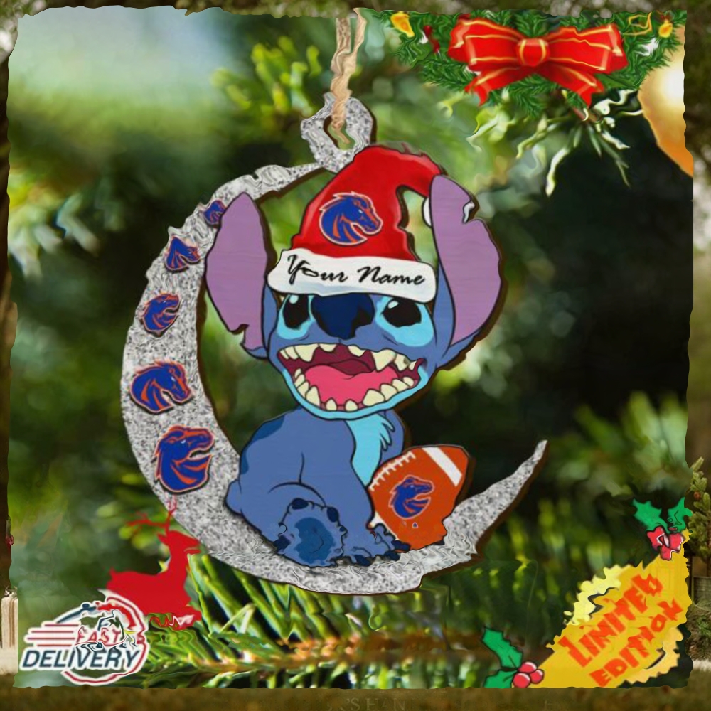 Boise State Broncos Stitch Christmas Ornament NCAA And Stitch With Moon Ornament Boise State Broncos Stitch Christmas Ornament NCAA And Stitch With Moon Ornament