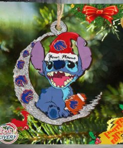 Boise State Broncos Stitch Christmas Ornament NCAA And Stitch With Moon Ornament