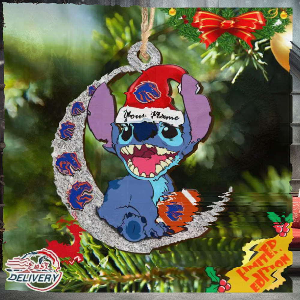 Boise State Broncos Stitch Christmas Ornament NCAA And Stitch With Moon Ornament Boise State Broncos Stitch Christmas Ornament NCAA And Stitch With Moon Ornament