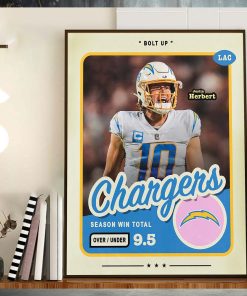 Bolt Up Justin Herbert Los Angeles Chargers NFL Home Decor Poster Canvas