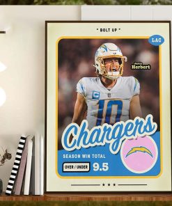 Bolt Up Justin Herbert Los Angeles Chargers NFL Home Decor Poster Canvas