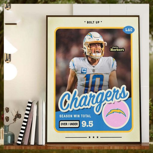 Bolt Up Justin Herbert Los Angeles Chargers NFL Home Decor Poster Canvas
