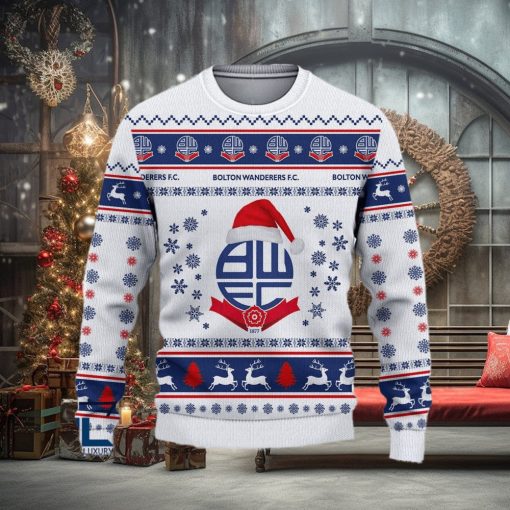 Bolton Wanderers Floral Efl Logo Team Ugly Christmas Sweater For Fans Gift Unisex Sweatshirt