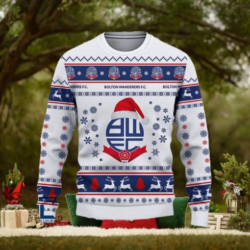 Bolton Wanderers Floral Efl Logo Team Ugly Christmas Sweater For Fans Gift Unisex Sweatshirt