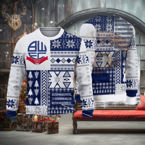 Bolton Wanderers Palm Efl Logo Team Ugly Christmas Sweater For Fans Gift Unisex Sweatshirt