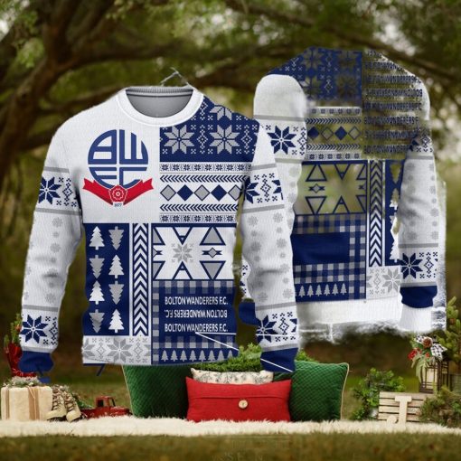 Bolton Wanderers Palm Efl Logo Team Ugly Christmas Sweater For Fans Gift Unisex Sweatshirt
