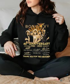 Bon Jovi 40th anniversary 1983 2023 signatures thank you for the memories shirt