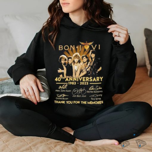 Bon Jovi 40th anniversary 1983 2023 signatures thank you for the memories shirt