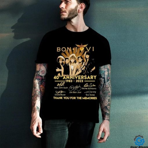 Bon Jovi 40th anniversary 1983 2023 signatures thank you for the memories shirt