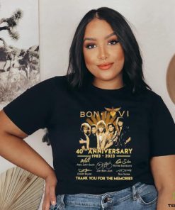 Bon Jovi 40th anniversary 1983 2023 signatures thank you for the memories shirt
