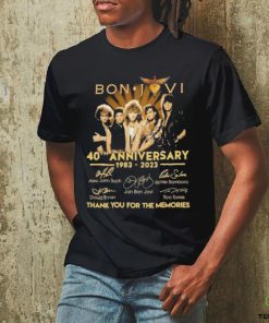 Bon Jovi 40th anniversary 1983 2023 signatures thank you for the memories shirt