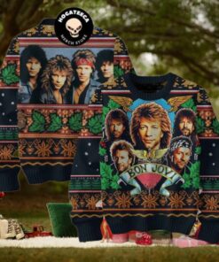 Bon Jovi Rock Band Christmas Sweater Chirstmas Gifts 2024 Xmas For Family And Friends Ugly Sweater